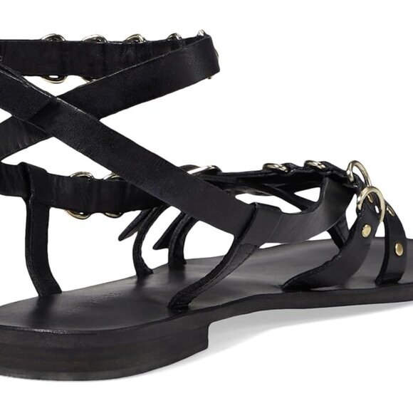 Free People Midas Touch Sandal Black Leather Strappy $128 Sz 8.5 or 9 NEW NIB - Picture 10 of 13